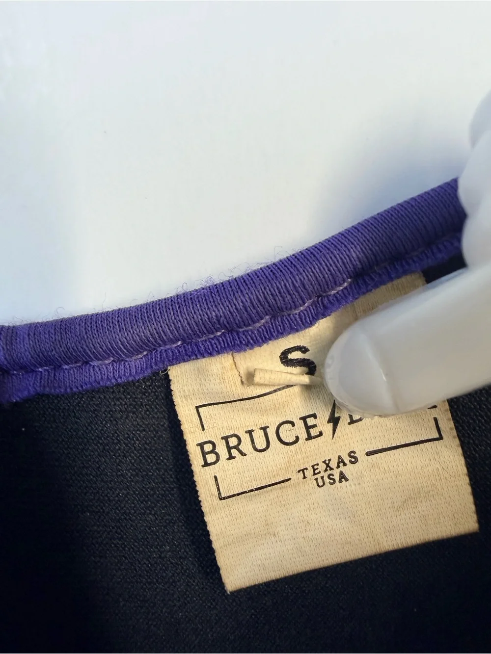 Bruce Bolt Purple and Tan Leather Gloves w/ Wrist Strap & Pink Bolt Mens Small